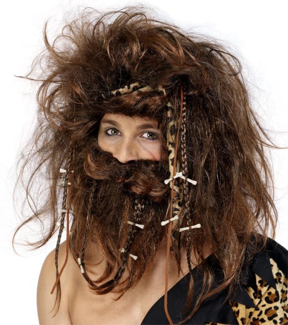 Smiffys Caveman Wig and Beard Set with Accessories