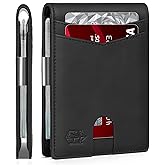 Zitahli Money Clip Wallets for Men,Slim Bifold Wallet 10-12 Cards, Mens Leather Wallet with ID Window,RFID Blocking Thin Minimalist Credit Card Holder,Gifts for Him