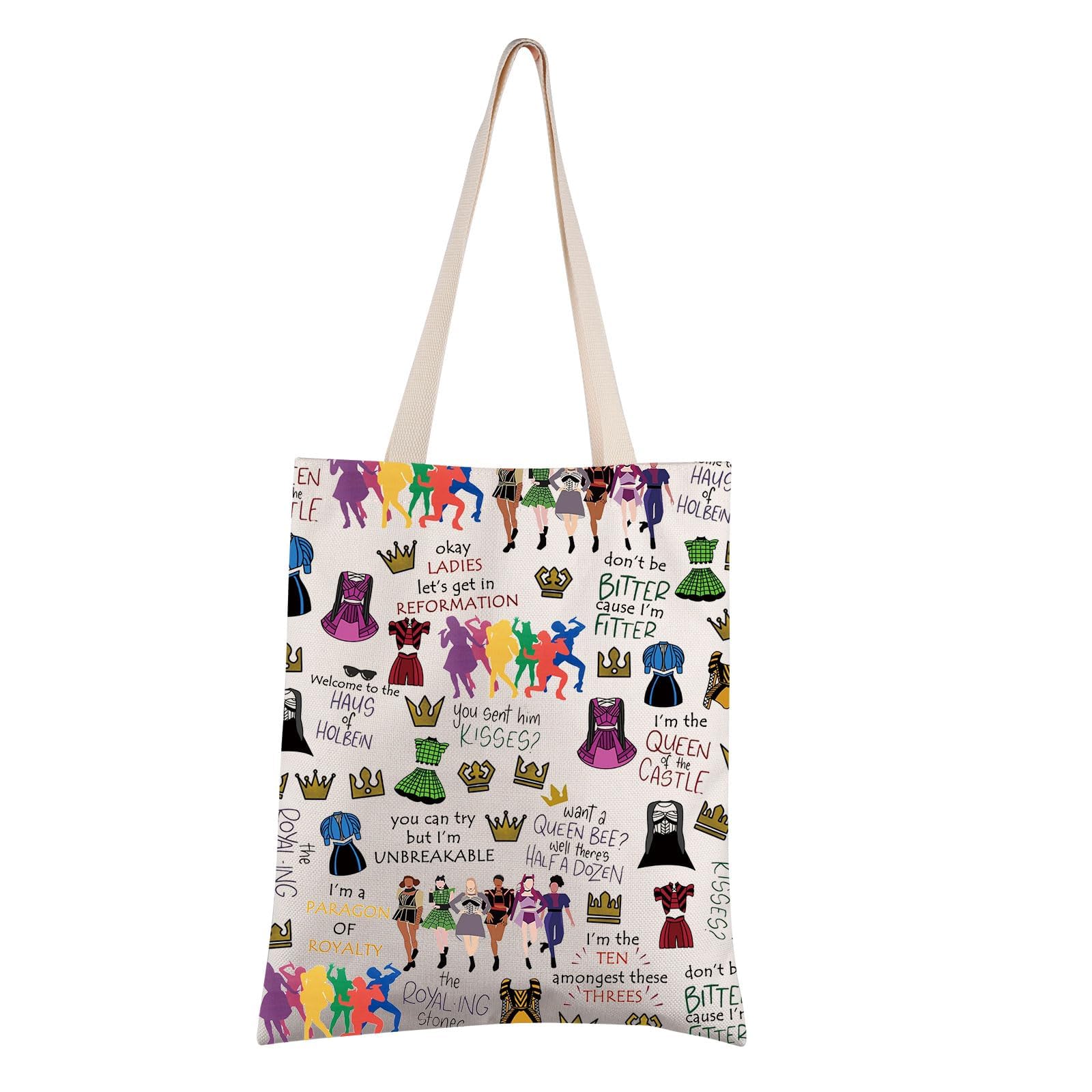FEELMEM Six The Musical Inspired Gift Broadway Queen Tote Bag Six Queen Musical Fans Broadway Lover Gift