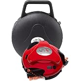 Grillbot Electric Grill Brush with Case, Automatic Cleaning Robot, Red | 3 Rotating Nylon Brushes, Rechargeable Battery, LCD Timer and Alarm, Gas and Charcoal Grates, Dishwasher-Safe Heads