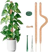 YAUNGEL Moss Poles 2Pcs 80CM Coir Totem Poles with 20M Twist Ties Indoor