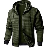 Wizoat Mens Zip Up Hoodie Full-Zip Sweatshirt Lightweight Loose Fit Hooded Jackets