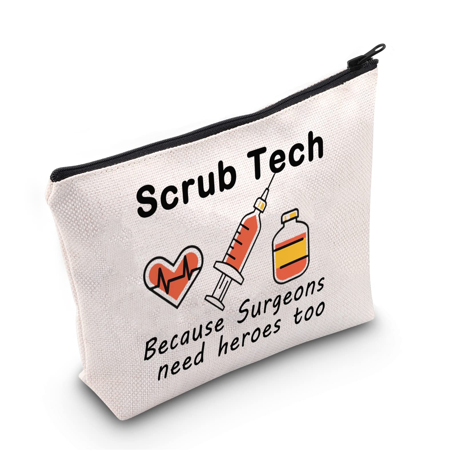LEVLO Funny Surgeons Gifts Scrub Tech Because Surgeons Need Heroes Too Makeup Bags for Doctor Nurse, Surgeons Need Heroes