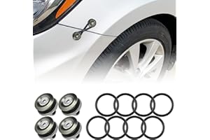 Rolling Gears JDM Bumper Quick Release Front Rear Bumper Fasteners, 4 Piece (Gray), 8 x O-Ring