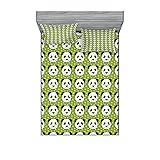 Ambesonne Panda 2 Pack Fitted Sheet & Pillow Sham