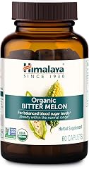 Himalaya USDA Organic Bitter Melon Capsules, 660 mg, 60 Caplets | Herbal Gluocose Metabolism Support ,Bitter Melon Extract, -