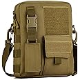 Wowelife Small Canvas Messenger Bag, Classic Vintage Black Shoulder bag, Small Tactical Bag Brown, Crossbody Casual Pack