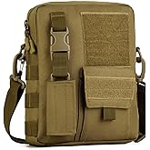 Wowelife Small Canvas Messenger Bag, Classic Vintage Black Shoulder bag, Small Tactical Bag Brown, Crossbody Casual Pack