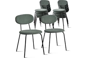 Lecafur HL Stackable Dining Chair Set of 12, Small Modern Kitchen Chair with Solid Wood Back, Space Saving for Apartment Bedroom Restaurant, Green