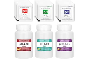 ORAPXI 15 Pack pH Calibration Buffer Powder Calibration Solution for Precise Meter Calibration, 4.00pH/7.00pH/10.01pH with Three 250ml Bottles - Professional pH Tester Calibration Kit