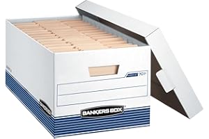 FELLOWES Bankers Box® Stor/File™ Medium-Duty Storage Boxes With Locking Lift-Off Lids And Built-In Handles, Letter Size, 24" x 12