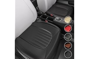 FEELON 2 Pieces ZC Car Seat Covers Front Bottom Seat Cushion Covers, Waterproof Nappa Leather, Anti-Slip and Wrap Around The Bottom, Universal Auto Interior Fit for Sedans SUV Pick-up Truck, Black