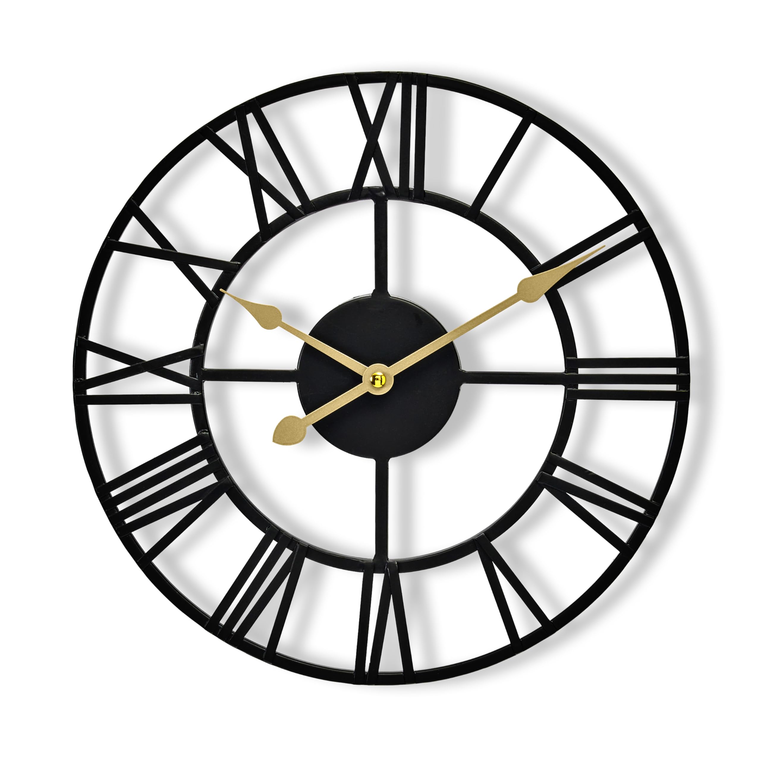 Sorbus Large Wall Clock for Living Room Decor, (30CM) 12 Inch Wall Clock Decorative, Metal Analog Roman Numeral Wall Clock Modern Wall Clocks - Large Clock Home Decor (Black)