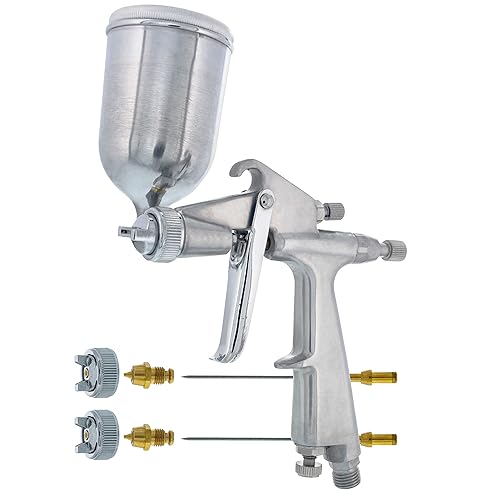 TCP Global Mini Gravity Feed Spray Gun with .8mm, .5mm & 1.0mm Needle ...