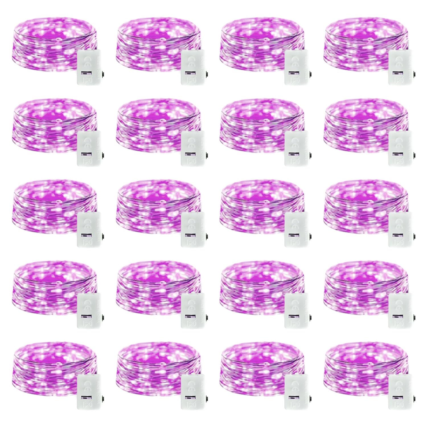 20 Pack LED Fairy Lights Battery Operated,3 Features Blinking Slowly Blinking & just on 7FT 20 LED Waterproof Mini Twinkle String Lights for Wedding Mason Jars Halloween Christmas Decorations,Purple