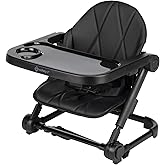 Safety 1st Moly Travel Feeding Booster Seat – Compact, Lightweight, Folds Flat, 3-Height Positions, Adjustable Tray, Carry St