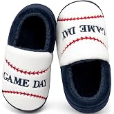 INMINPIN Slippers for Toddler and Kids Slip-on Cozy Warm House Shoes | Faux Fur Lined, Winter, Indoor Outdoor, Non-slip,Gifts for Baseball/Football/Basketball/Soccer Lover