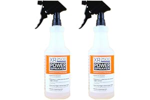 Sprayco Power Spray Bottles with High Output and Dilution Scale, Fully Adjustable and Chemically Resistant, 32oz, 2-Pack