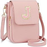 CLOUDWINGS Valentines Gifts for Kids Small Initial Crossbody Bag for Teens Vegan Leather Cell Phone Girls Purse