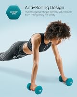 SONGMICS 6 Dumbbells Set with Storage Stand Neoprene Hex 1/2/3 kg Lime Teal view 6