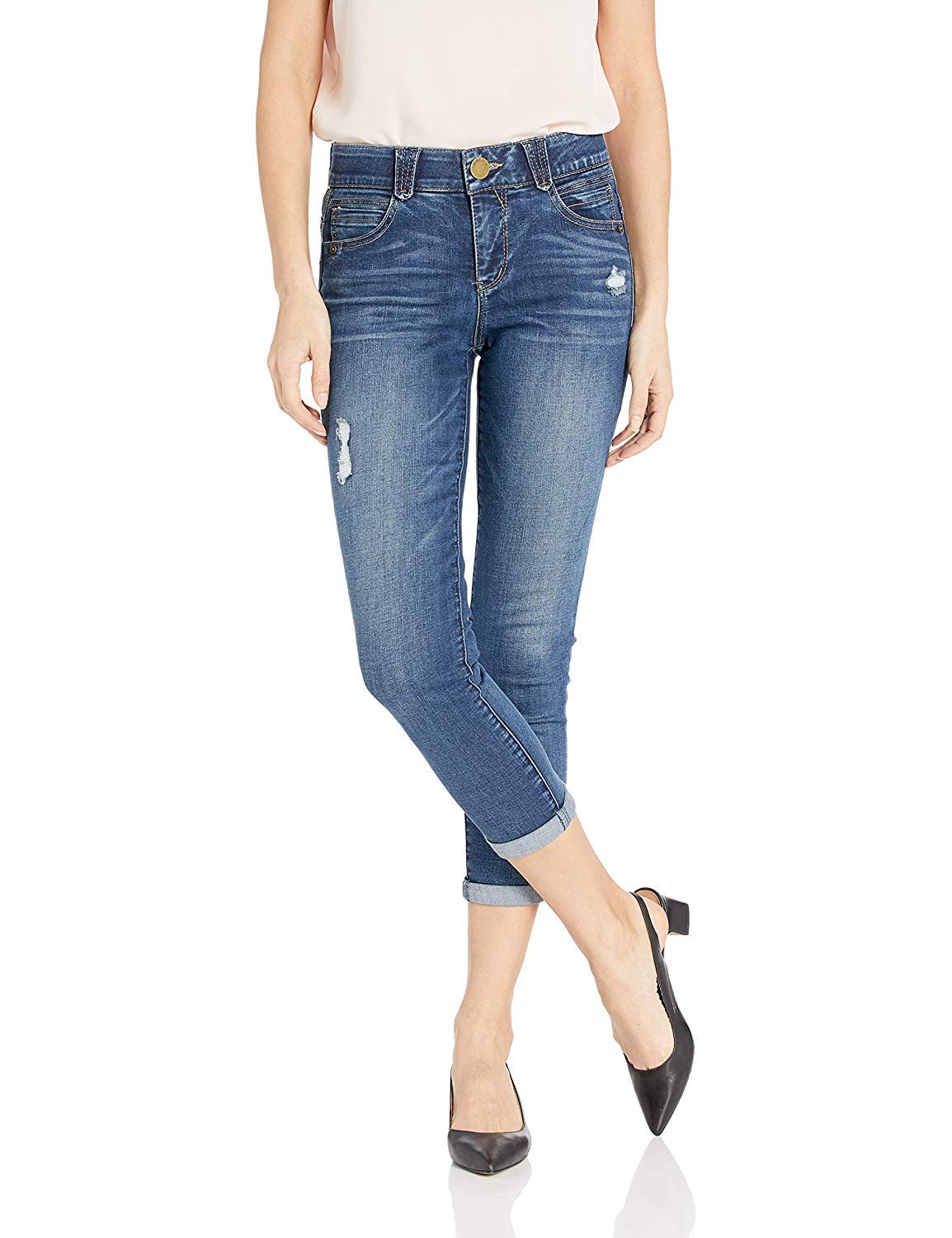Democracy womens Absolution Crop Jeans, Authentic Blue, 8 US Image Democracy womens Absolution Crop Jeans, Authentic Blue, 8 US Image