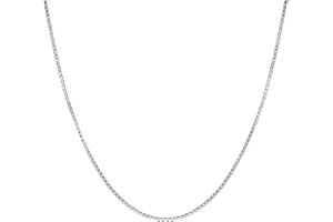 HONOLULU JEWELRY COMPANY Sterling Silver Chain Necklace for Women Box 1mm Tarnish Resistant Responsibly Sourced - Non-Migrating Clasp Design - Sterling Silver Chain Necklace - Italian Made in Italy - Quality Durable Sturdy 1mm Chain for Women - Quality Gift Box - 925 Sterling Silver Chain Necklace, 14" - 36"