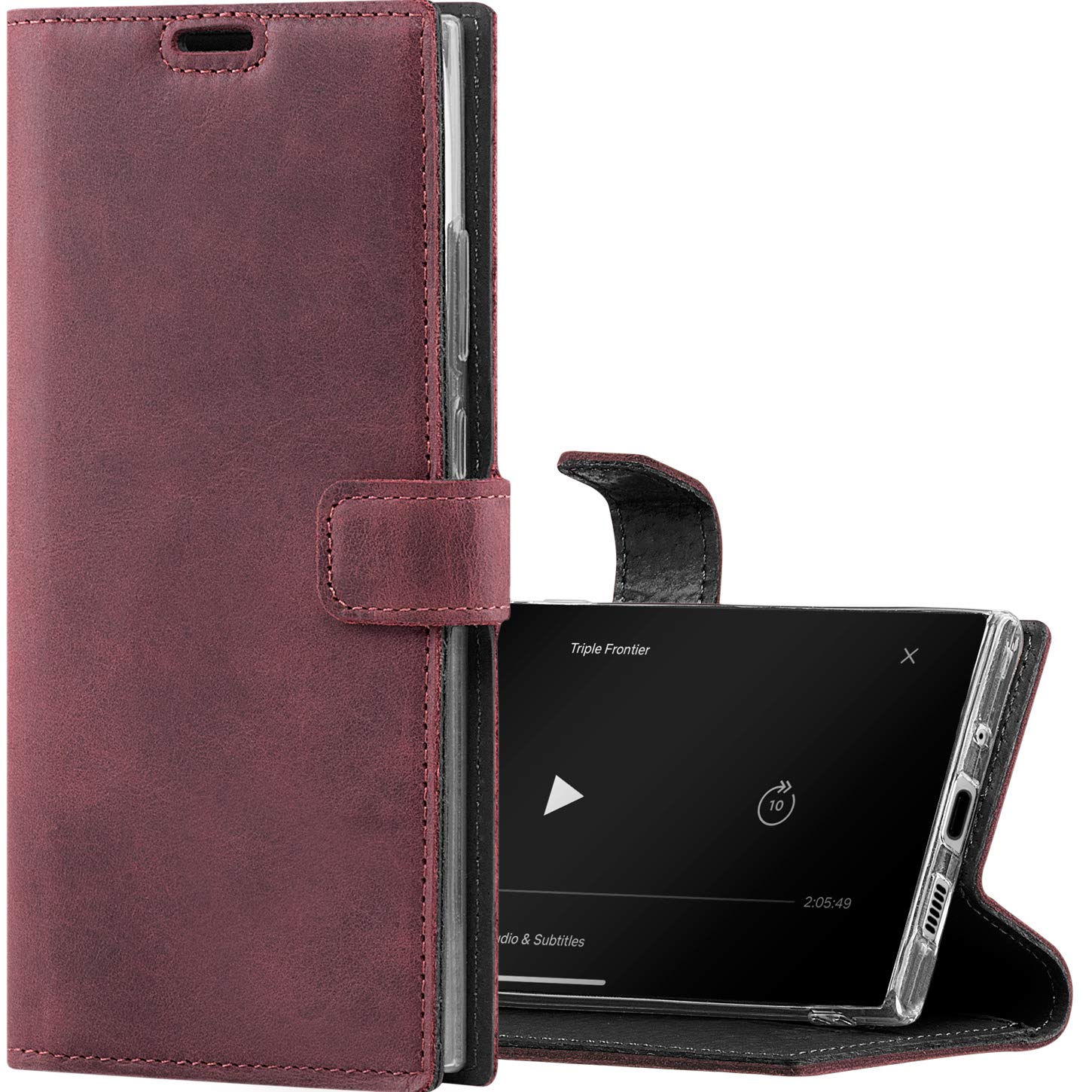 Surazo Leather Wallet Mobile Phone Case Compatible with Apple iPhone 11 Pro Max-Flip & Fold Smartphone Case with Stand RFID Blocker Magnet Closure 3 Slots for Bank Cards - Handcrafted European Leather
