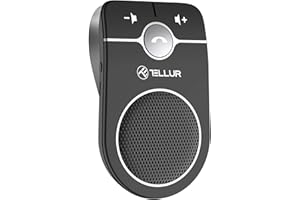 TELLUR CK-B1 Bluetooth Car Speakerphone, Handsfree for Car, Motion Sensor for Auto On/Off, Echo and Noise Suppression Microphone, Siri and Google, Bluetooth Car kit for Cell Phone, Multipoint