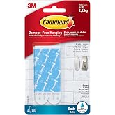 Command Indoor Large Replacement Strips, 4 Strips | Replacement Strips, Holds up to 5 lb, Damage Free Wall Hanging, Re-Hang Hooks for Bathrooms