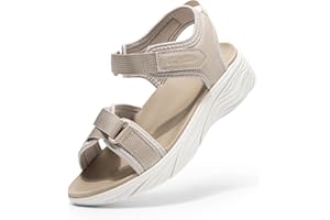 FitVille Women's Wide Platform Sandals, Orthopedic Walking Sandals for Women with Adjustable Closures, Arch Support & Cushion