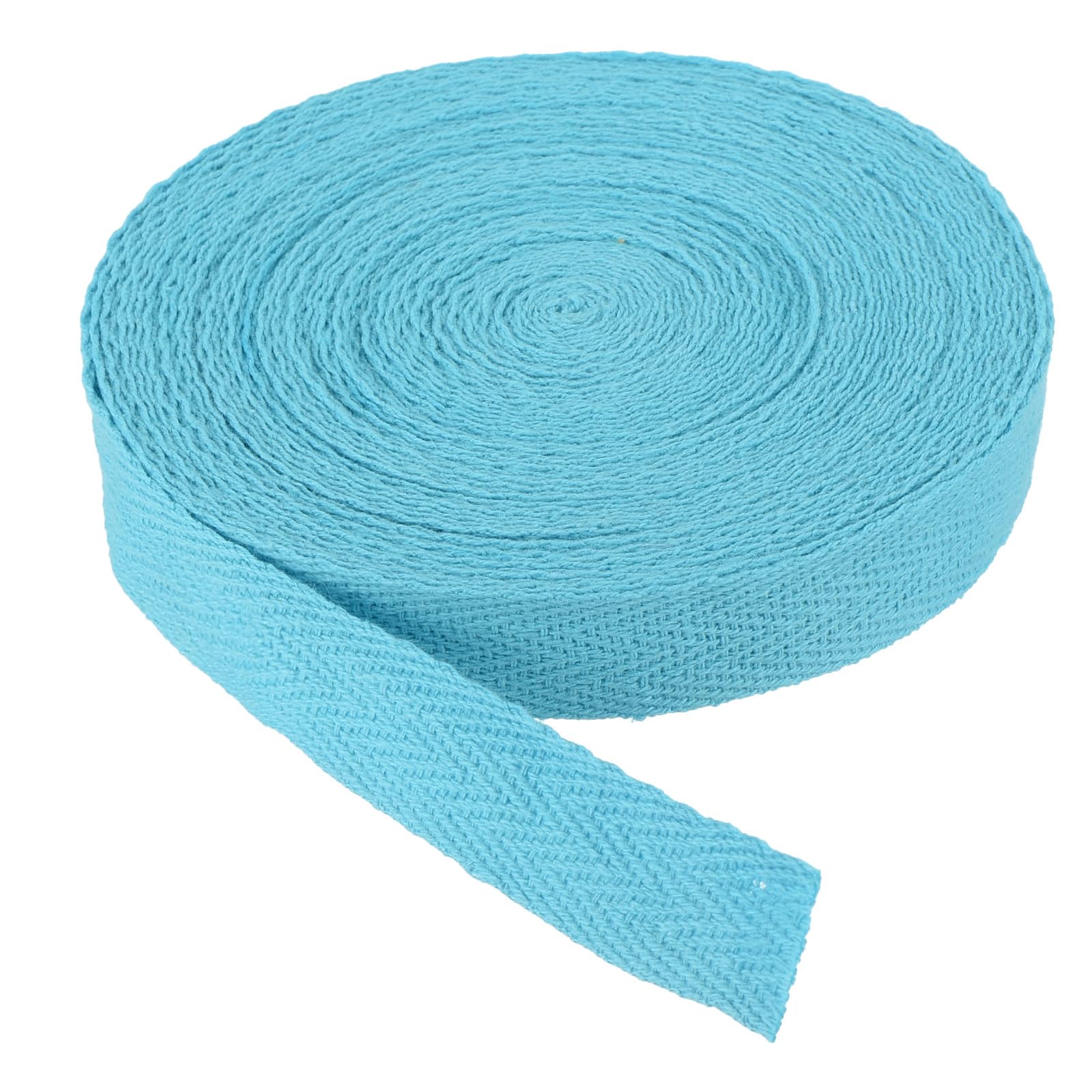 PATIKIL Cotton Twill Tape 15mm(5/8") 9m(10 Yards) Cotton Ribbon Bias Binding Tape Herringbone Webbing Trim for Sewing Gift Wrapping DIY Cyan Blue