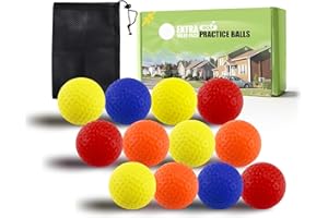 FINGER TEN Golf Practice Balls Foam Colored Value 12 24 50 Pack, Lightweight Golf Ball Limited Flight for Indoor Outdoor Driving Range Backyard Training Safe Practice Good Value