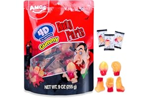 Amos 4D Gummy Body Parts Halloween Candy, Spooky Candy Snacks, Approx. 32 Individually Wrapped Pieces, 9 oz Bag – Perfect for Trick-or-Treat & Party Favors