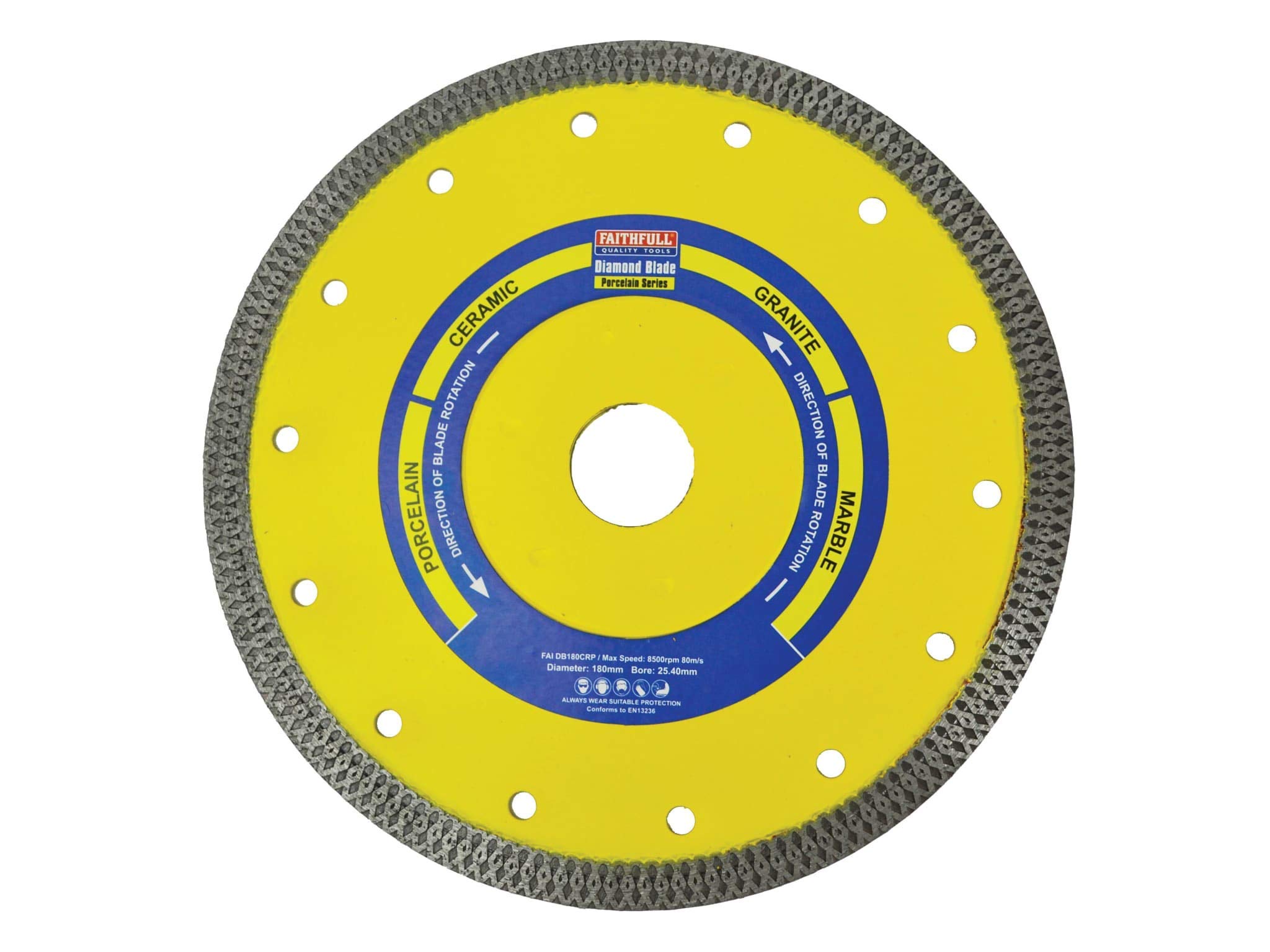 Faithfull FAIDB180CRP Porcelain, Ceramic and Granite Diamond Cutting Blade 180 mm (7 Inch)