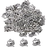 diyhub 50Pcs Heart Shape Cheer Horn Charms, Alloy Cheer leading Theme Charms Love Cheer Sport Loudspeaker Pendants for Jewelry Making