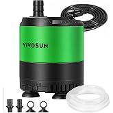 VIVOSUN 400GPH Sub Water Pump for Fish Tank, Pond, Aquarium, Hydroponics | 20W Submersible Water Pump, with Adjustable Flow, 4.9ft Tubing, Additional Ceramic Shaft, and Outlet Adapters, for Fountains