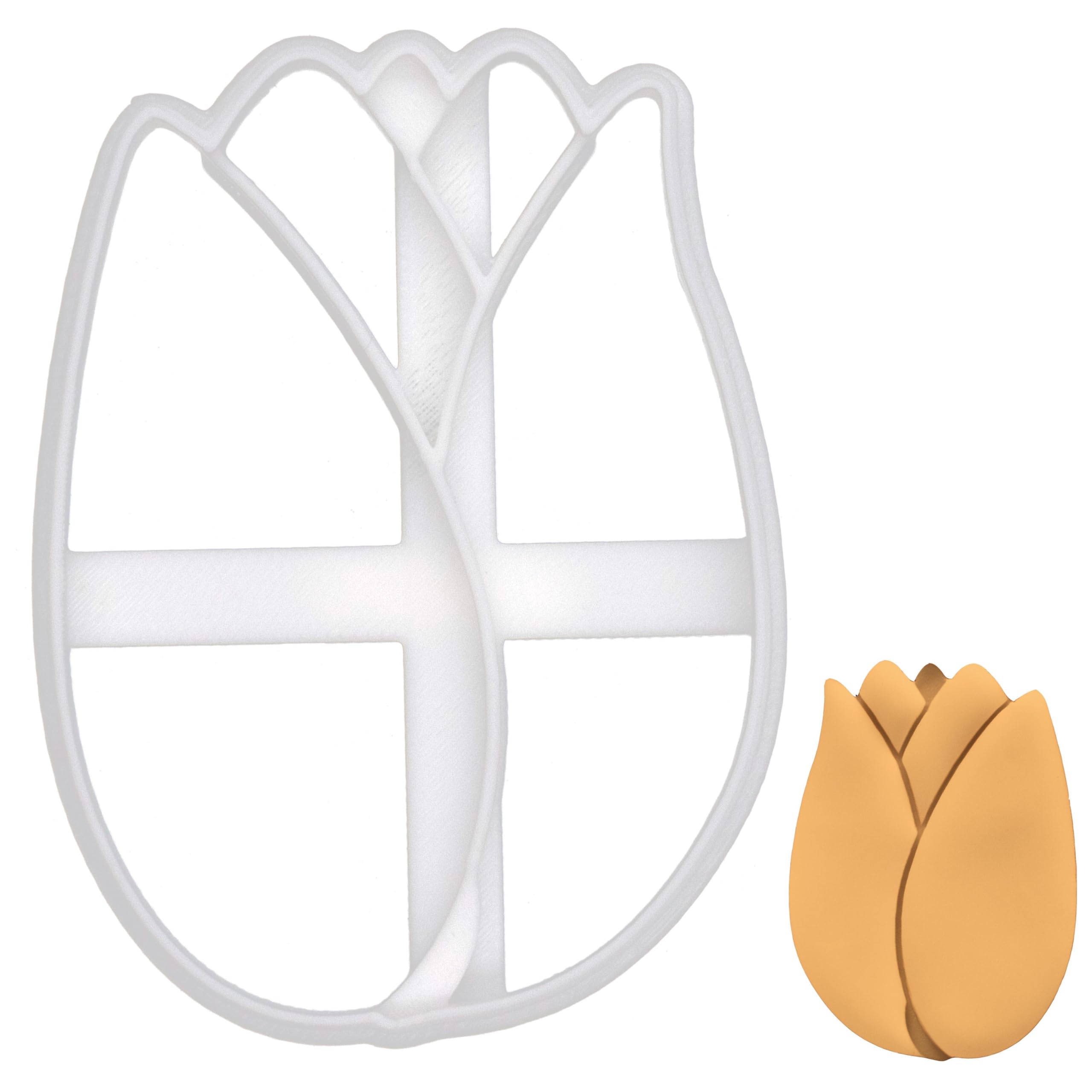 BAKERLOGY Tulip Flower Cookie Cutter - Detailed Biscuit Cutter Design for Baking and Crafts, Ideal on Fondant, Dough, Clay