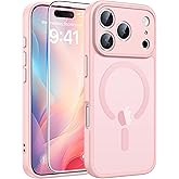 FNTCASE for iPhone 17 Pro-Max Case: Magnetic Frosted Translucent Matte Military Grade Shockproof Slim Cover | Full Covered Camera Protection | Slim Drop Proof Durable Protective Cases