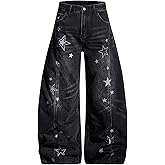 Aelfric Eden Baggy Barrel Jeans Washed Star Wide Leg Jeans Y2k Hip Hop Streetwear Denim Pants Trousers