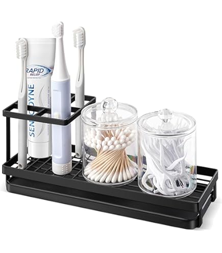 Lot De 2 Supports De Brosse à Dents électrique, Support Mural Adhesif En Metal Noir Stora~p150304704