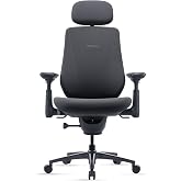LiberNovo Maxis Manual Big and Tall Ergonomic Office Chair, Graphite 52cm | Chair Only, Manual Lumbar Adjustment, 105&deg;-160&deg; 5 Recline, Home Office Long Hours Use, 399Ibs