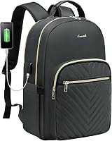 LOVEVOOK Laptop Backpack 15.6 Inch Women Waterproof USB Charging Port Dark Gray
