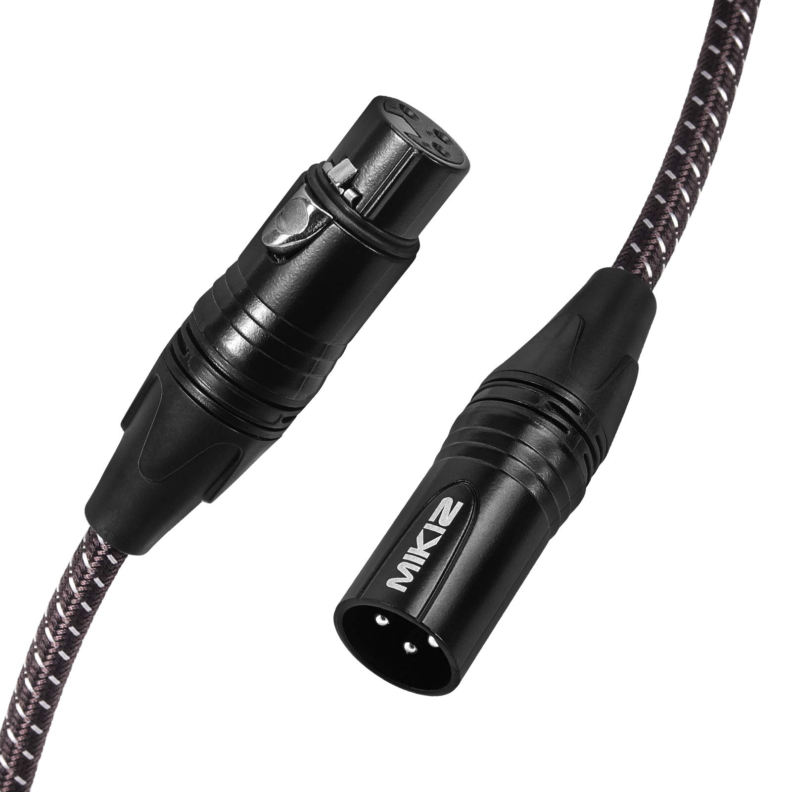 MIKIZ XLR Cables Braided 6ft 2 Pack - Premium Short Anti-tangling XLR Patch Cables Male to Female for Microphone DJ
