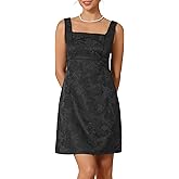 WOMLAYOUT Women's Jacquard Dress Embroidery Satin Short Prom Cocktail Gown Homecoming Dresses