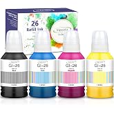 Topcolor GI-26 GI26 GX7021 Ink Refill Bottles Compatible for GX7021 GX4020 | 26 GI 26 Ink Bottles, Compatible for Canon MAXIFY GX6021 GX7120 GX6020 GX6120 GX5020 GX7020 Megatank Printer