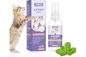FURFIS Organic Extra Strength Catnip Spray for Cats & Kittens - Highly Potent Calming Spray, Stress Relief Indoor Cats, Renews Toys & Scratchers，Natural Mess-Free Formula + Potent Catnip (2 Oz)