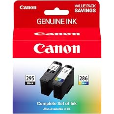 Canon PG-295 / CL-286 Genuine Ink Value Pack (2 Cartridges), Compatible with TR7120, TS6520, TS4320