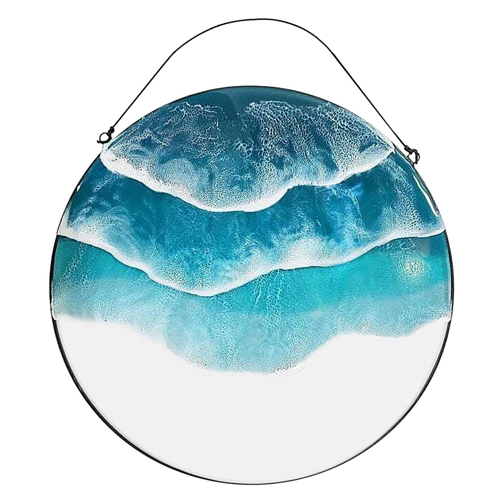 Wiedfedy Oceans Wave Stained, Window Hangings Decor, Decor Pendant, Panel Ornament for Home Decor - A