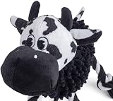 Petface Farmyard Buddies Noodle Cow Plush Dog Toy with Squeaker view 2