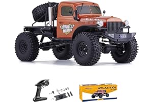FCXㅤ RocHobby Atlas 1/10 RC Crawler, 2.4Ghz RC Rock Truck Off Road, RC Car Indoor&Outdoor 2 in 1, RC Rock Crawler 4x4 Hobby Grade for Adults Need to Complete with Battery (Orange)